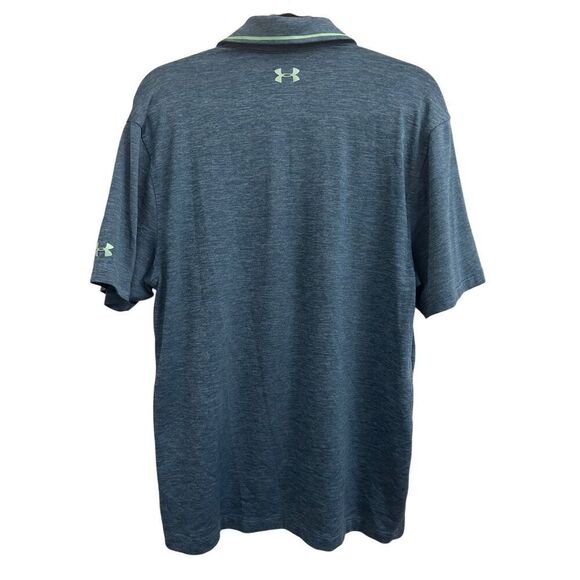 Under Armor Men's Heatgear Polo Shirt sz M teal blue Space dye Golf Stretch Comf - Picture 3 of 8